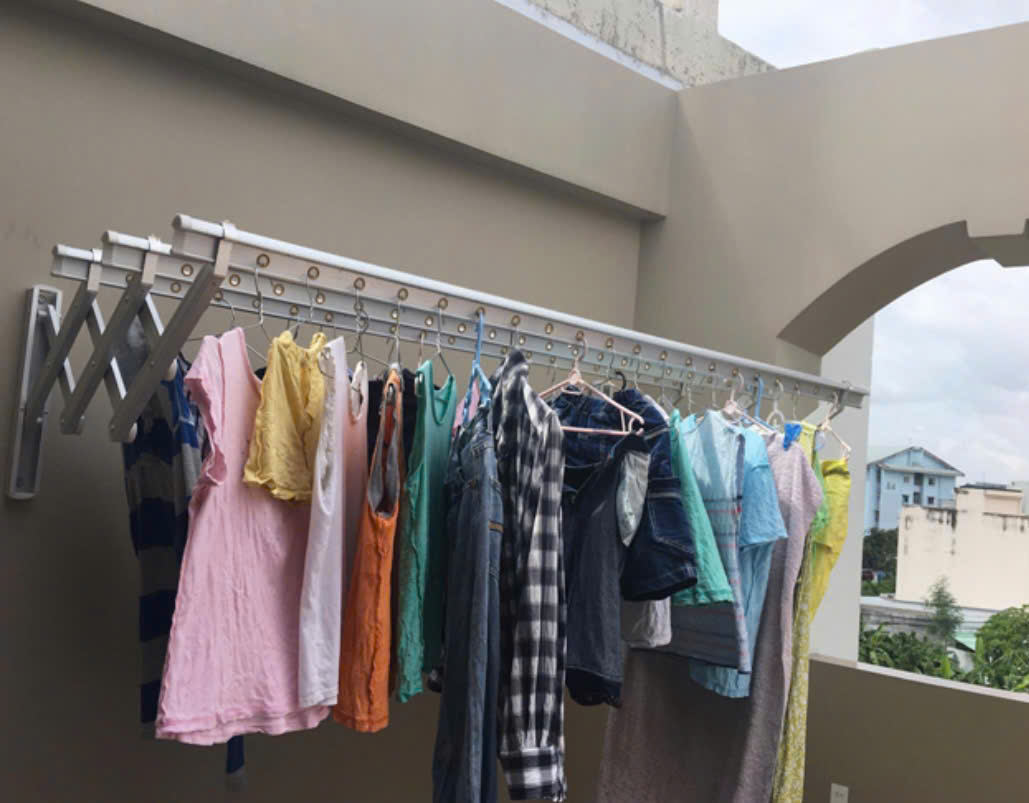 Giàn Phơi Xếp Nhôm Mỏng H01